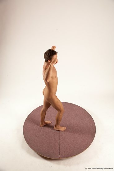 Nude Man White Standing poses - ALL Athletic Short Brown Standing poses - simple Multi angles poses Realistic