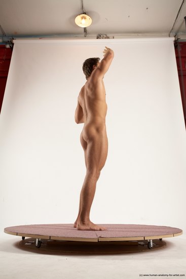 Nude Man White Standing poses - ALL Athletic Short Brown Standing poses - simple Multi angles poses Realistic