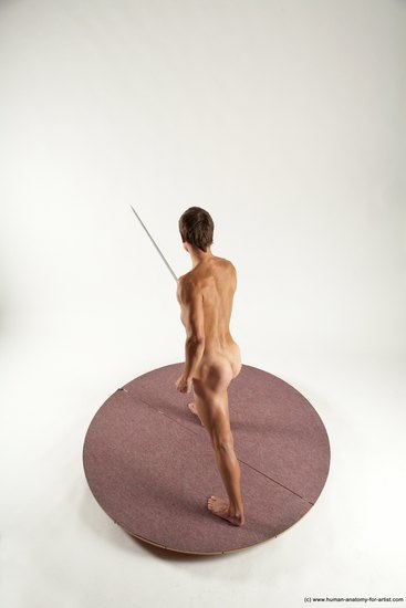 Nude Fighting with sword Man White Standing poses - ALL Athletic Short Brown Standing poses - simple Multi angles poses Realistic