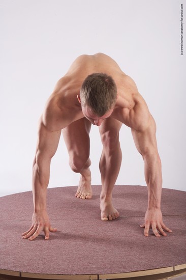 Swimsuit Man White Standing poses - ALL Muscular Short Brown Standing poses - bend over Academic