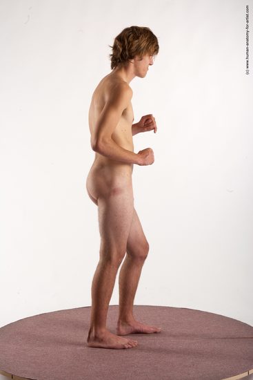 Nude Man White Standing poses - ALL Slim Short Brown Standing poses - simple Realistic