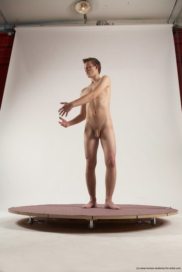 Nude Man White Standing poses - ALL Slim Short Brown Standing poses - simple Multi angles poses Realistic