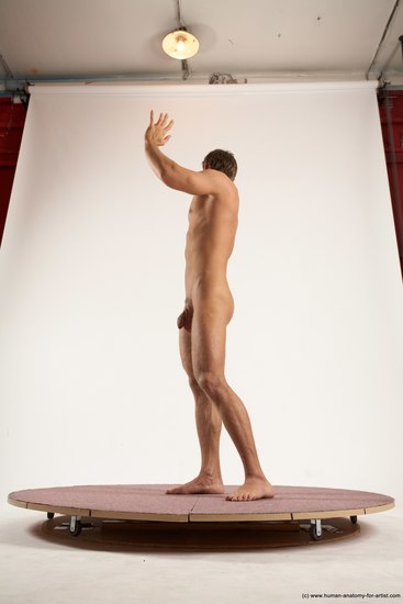 Nude Man White Standing poses - ALL Athletic Short Brown Standing poses - simple Multi angles poses Realistic