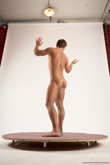 Nude Man White Standing poses - ALL Athletic Short Brown Standing poses - simple Multi angles poses Realistic