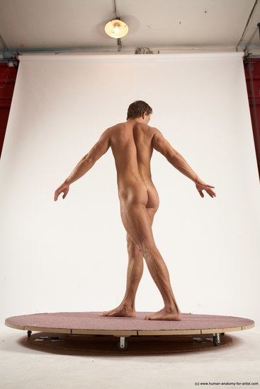 Nude Man White Standing poses - ALL Athletic Short Brown Standing poses - simple Multi angles poses Realistic