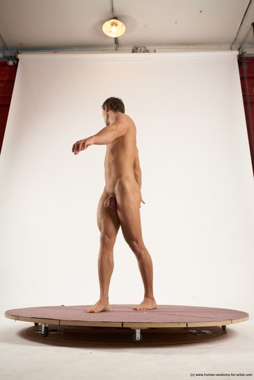 Nude Man White Standing poses - ALL Athletic Short Brown Standing poses - simple Multi angles poses Realistic