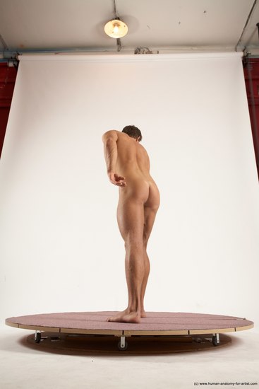 Nude Man White Standing poses - ALL Athletic Short Brown Standing poses - simple Multi angles poses Realistic