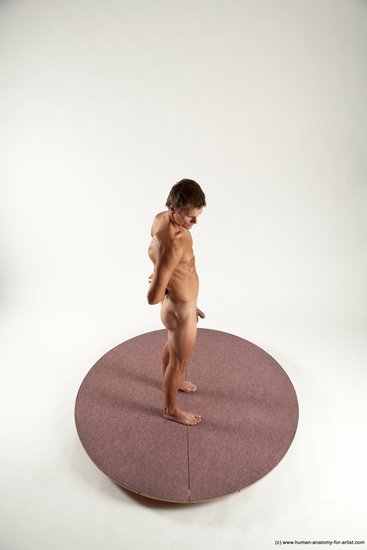 Nude Man White Standing poses - ALL Athletic Short Brown Standing poses - simple Multi angles poses Realistic