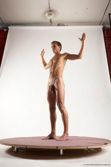 Nude Man White Standing poses - ALL Athletic Short Brown Standing poses - simple Multi angles poses Realistic