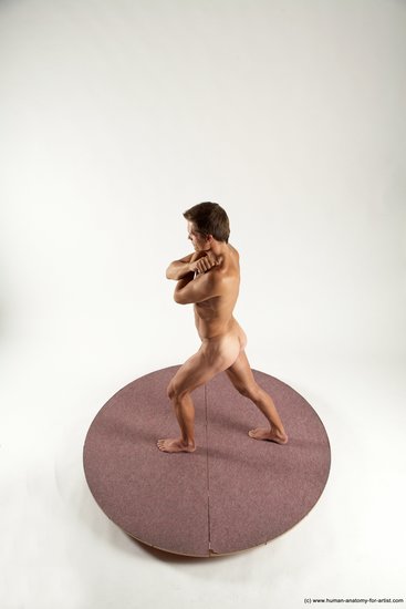 Nude Man White Standing poses - ALL Athletic Short Brown Standing poses - simple Multi angles poses Realistic