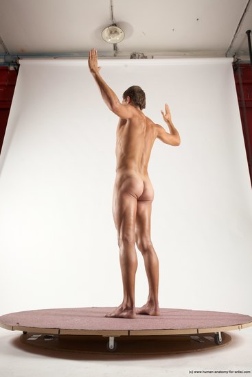 Nude Man White Standing poses - ALL Athletic Short Brown Standing poses - simple Multi angles poses Realistic