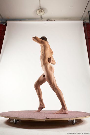 Nude Man White Standing poses - ALL Athletic Short Brown Standing poses - simple Multi angles poses Realistic