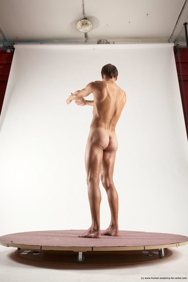 Nude Man White Standing poses - ALL Athletic Short Brown Standing poses - simple Multi angles poses Realistic