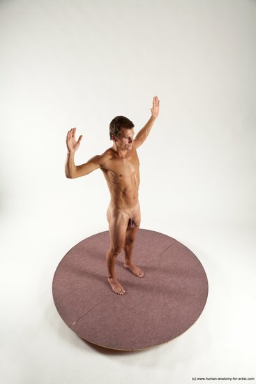 Nude Man White Standing poses - ALL Athletic Short Brown Standing poses - simple Multi angles poses Realistic