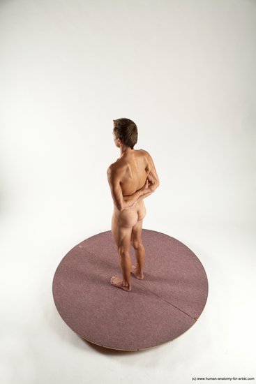 Nude Man White Standing poses - ALL Athletic Short Brown Standing poses - simple Multi angles poses Realistic