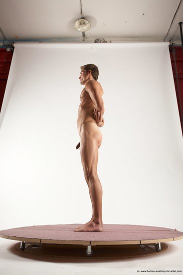 Nude Man White Standing poses - ALL Athletic Short Brown Standing poses - simple Multi angles poses Realistic