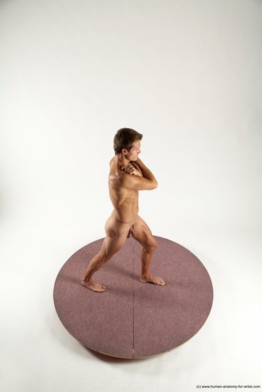 Nude Man White Standing poses - ALL Athletic Short Brown Standing poses - simple Multi angles poses Realistic