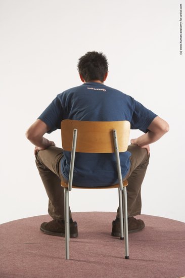 Casual Man White Sitting poses - simple Slim Short Brown Sitting poses - ALL Academic