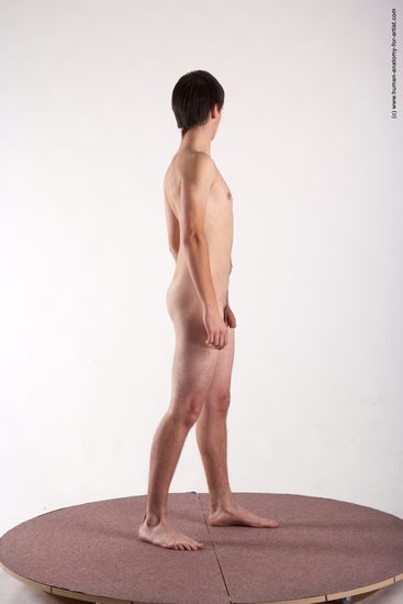 Nude Man White Standing poses - ALL Slim Short Brown Standing poses - simple Realistic