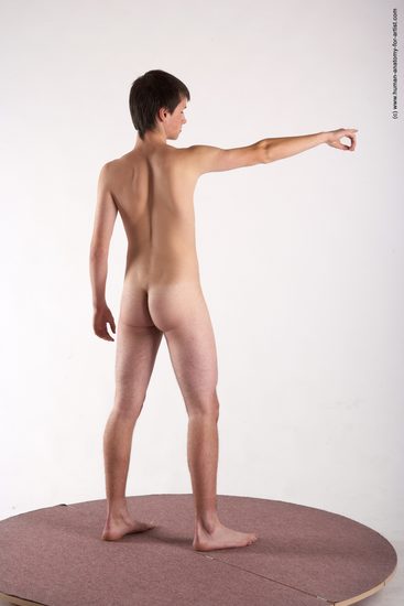 Nude Man White Standing poses - ALL Slim Short Brown Standing poses - simple Realistic