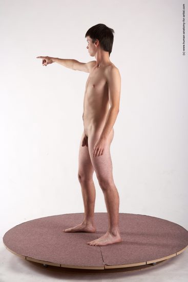 Nude Man White Standing poses - ALL Slim Short Brown Standing poses - simple Realistic