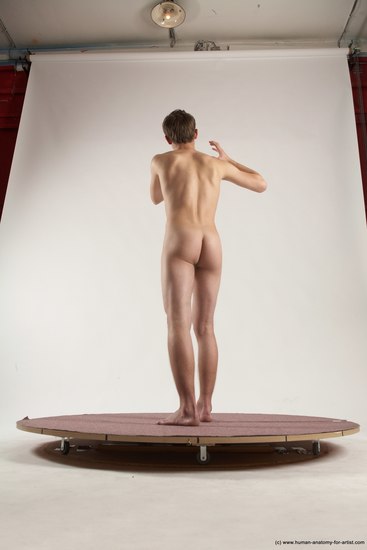 Nude Man White Standing poses - ALL Slim Short Brown Standing poses - simple Multi angles poses Realistic