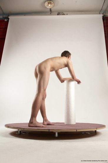 Nude Man White Standing poses - ALL Slim Short Brown Standing poses - simple Multi angles poses Realistic