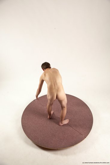 Nude Man White Standing poses - ALL Slim Short Brown Standing poses - bend over Multi angles poses Realistic