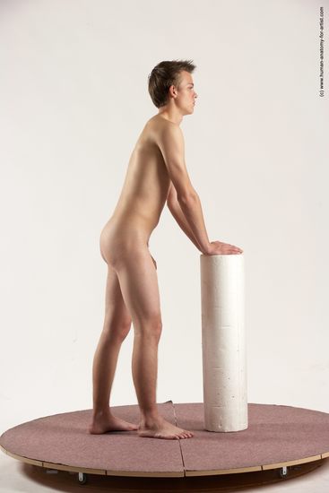 Nude Man White Standing poses - ALL Slim Short Brown Standing poses - simple Multi angles poses Realistic