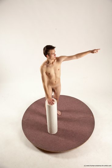 Nude Man White Standing poses - ALL Slim Short Brown Standing poses - simple Multi angles poses Realistic