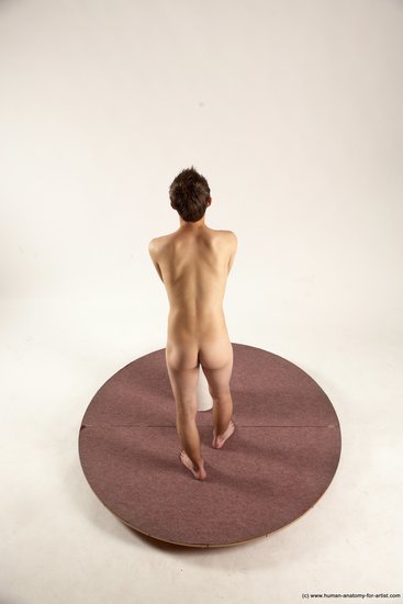 Nude Man White Standing poses - ALL Slim Short Brown Standing poses - simple Multi angles poses Realistic