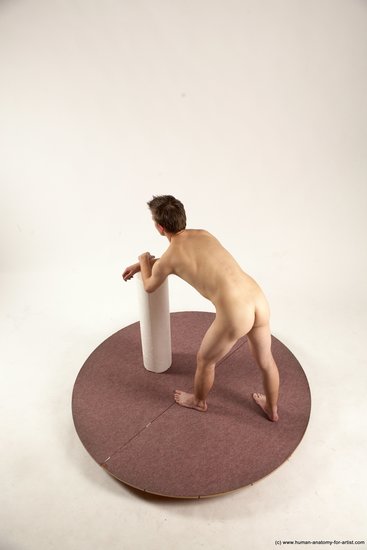 Nude Man White Standing poses - ALL Slim Short Brown Standing poses - simple Multi angles poses Realistic