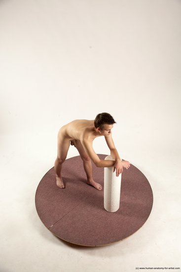 Nude Man White Standing poses - ALL Slim Short Brown Standing poses - simple Multi angles poses Realistic