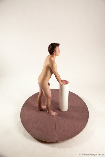 Nude Man White Standing poses - ALL Slim Short Brown Standing poses - simple Multi angles poses Realistic