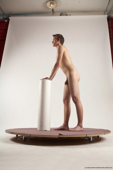 Nude Man White Standing poses - ALL Slim Short Brown Standing poses - simple Multi angles poses Realistic