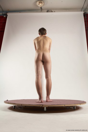 Nude Man White Standing poses - ALL Slim Short Brown Standing poses - simple Multi angles poses Realistic