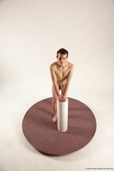 Nude Man White Standing poses - ALL Slim Short Brown Standing poses - simple Multi angles poses Realistic