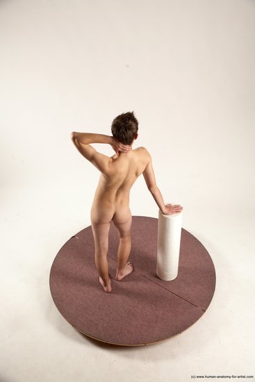 Nude Man White Standing poses - ALL Slim Short Brown Standing poses - simple Multi angles poses Realistic