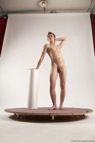 Nude Man White Standing poses - ALL Slim Short Brown Standing poses - simple Multi angles poses Realistic