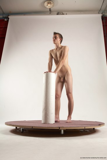 Nude Man White Standing poses - ALL Slim Short Brown Standing poses - simple Multi angles poses Realistic