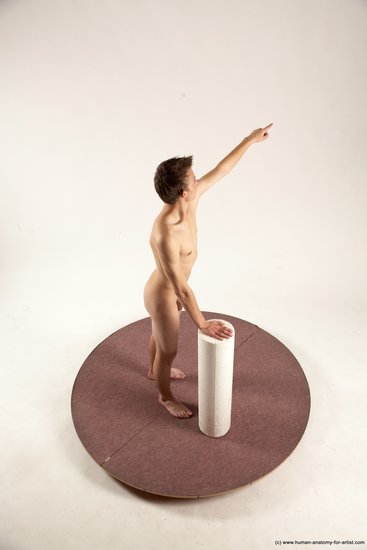 Nude Man White Standing poses - ALL Slim Short Brown Standing poses - simple Multi angles poses Realistic