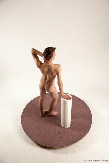 Nude Man White Standing poses - ALL Slim Short Brown Standing poses - simple Multi angles poses Realistic