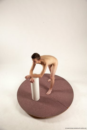 Nude Man White Standing poses - ALL Slim Short Brown Standing poses - simple Multi angles poses Realistic