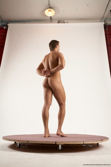 Nude Man White Standing poses - ALL Athletic Short Brown Standing poses - simple Multi angles poses Realistic