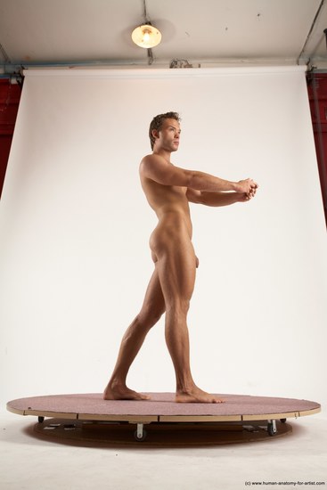 Nude Man White Standing poses - ALL Athletic Short Brown Standing poses - simple Multi angles poses Realistic