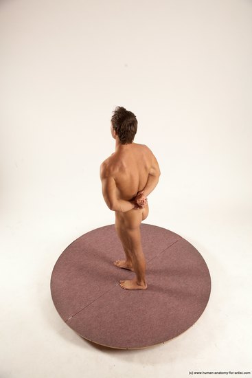 Nude Man White Standing poses - ALL Athletic Short Brown Standing poses - simple Multi angles poses Realistic