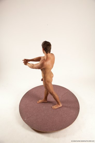 Nude Man White Standing poses - ALL Athletic Short Brown Standing poses - simple Multi angles poses Realistic