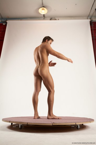 Nude Man White Standing poses - ALL Athletic Short Brown Standing poses - simple Multi angles poses Realistic