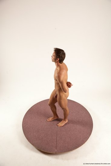 Nude Man White Standing poses - ALL Athletic Short Brown Standing poses - simple Multi angles poses Realistic