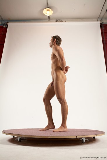 Nude Man White Standing poses - ALL Athletic Short Brown Standing poses - simple Multi angles poses Realistic